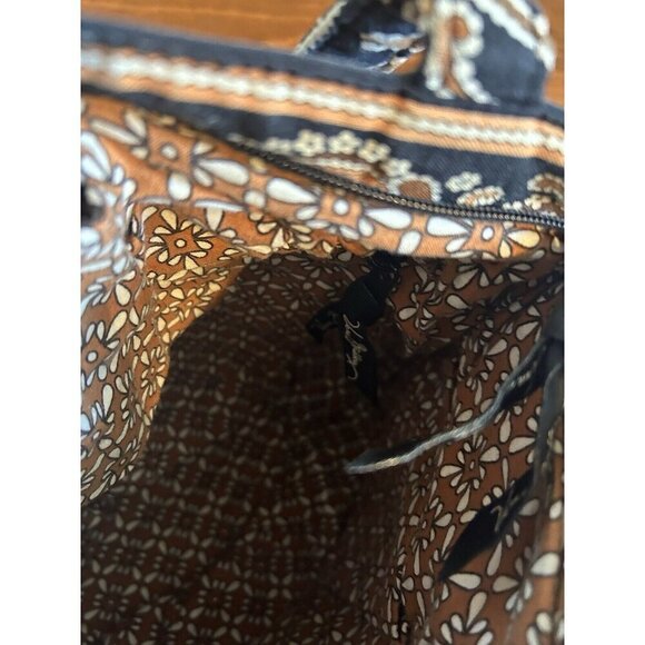 Vera Bradley Retired Cafe Latte Quilted Pattern Purse Handbag Paisley Brown - Picture 9 of 11